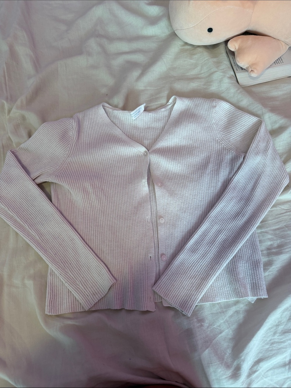 Primark Light Lavender Ribbed Button Cardigan